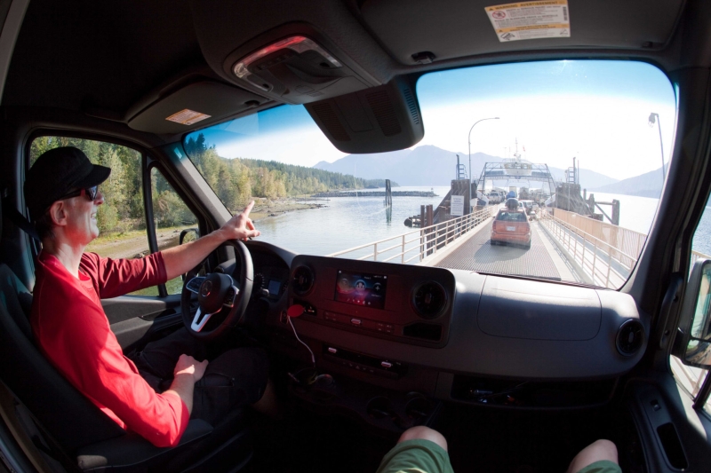 Boarding the Kootenay ferry.  Photo by Peter Moynes.